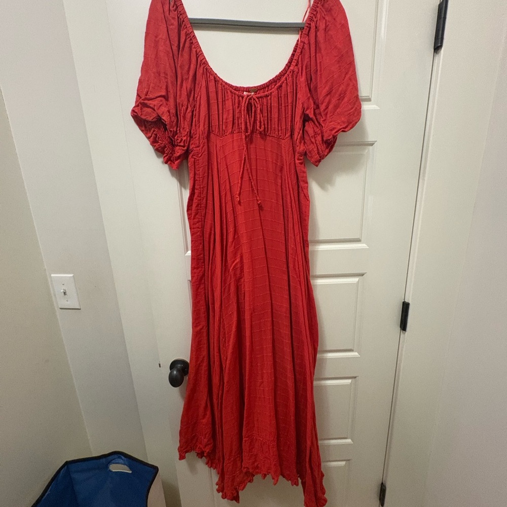 Free People Boho Red Dress